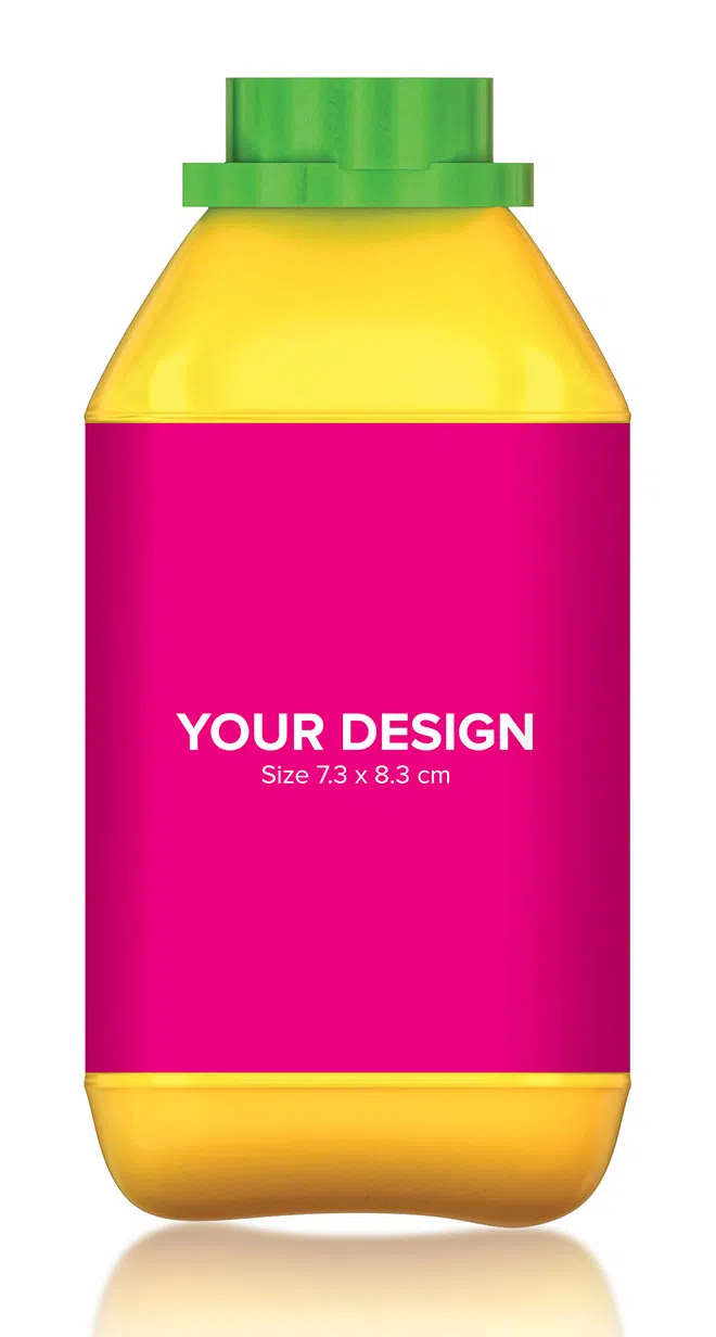Mockup Yellow Plastic Bottle Green Cap Free Download