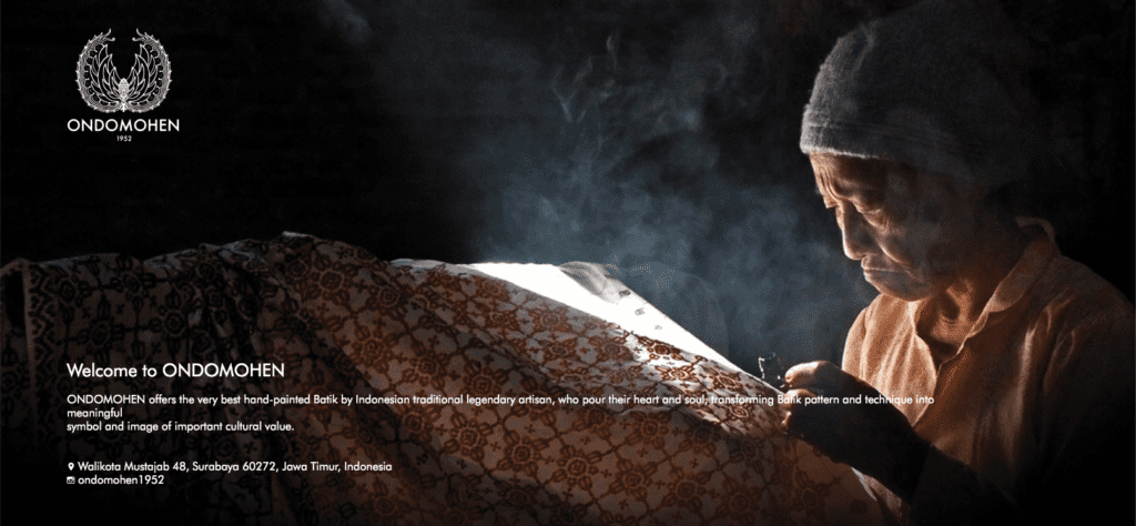 Desain Website Batik Ondomohen 1952 