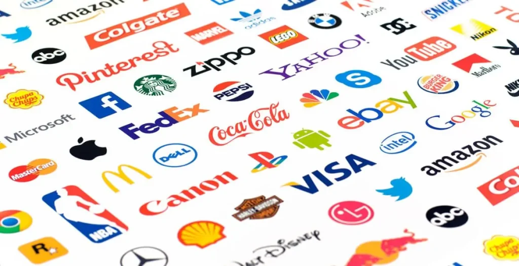 Kolase berbagai logo brand terkenal di dunia.